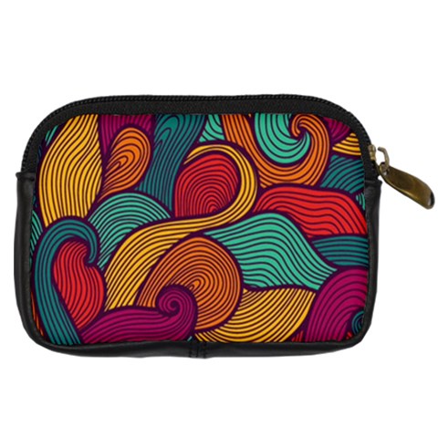 Swirly, Abstract, Multi Colored, Pattern, Digital Camera Leather Case from ArtsNow.com Back