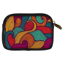 Swirly, Abstract, Multi Colored, Pattern, Digital Camera Leather Case from ArtsNow.com Back