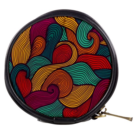 Swirly, Abstract, Multi Colored, Pattern, Mini Makeup Bag from ArtsNow.com Front