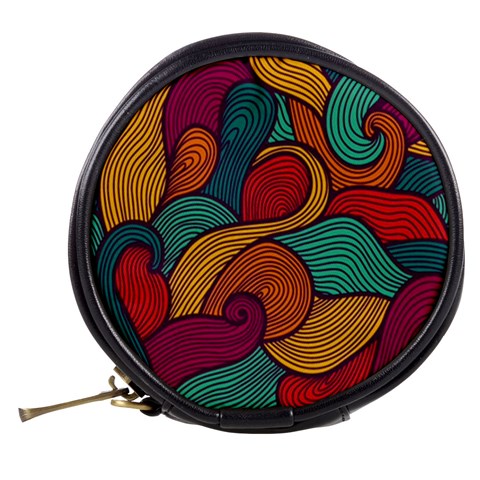 Swirly, Abstract, Multi Colored, Pattern, Mini Makeup Bag from ArtsNow.com Back