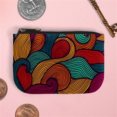 Swirly, Abstract, Multi Colored, Pattern, Mini Coin Purse from ArtsNow.com Front