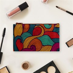 Swirly, Abstract, Multi Colored, Pattern, Cosmetic Bag (Small) from ArtsNow.com Front