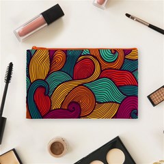 Swirly, Abstract, Multi Colored, Pattern, Cosmetic Bag (Medium) from ArtsNow.com Front