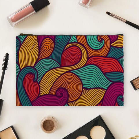 Swirly, Abstract, Multi Colored, Pattern, Cosmetic Bag (Large) from ArtsNow.com Front