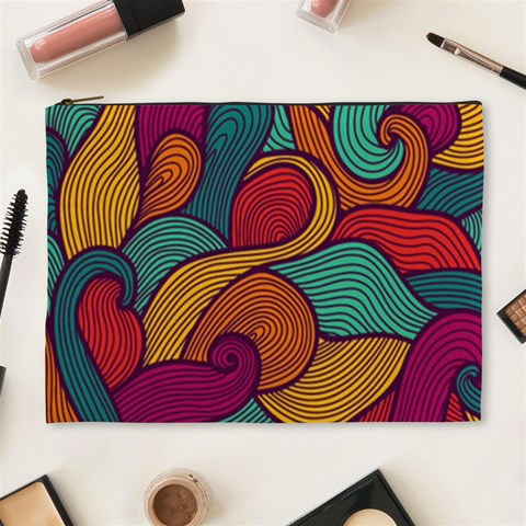 Swirly, Abstract, Multi Colored, Pattern, Cosmetic Bag (XL) from ArtsNow.com Front