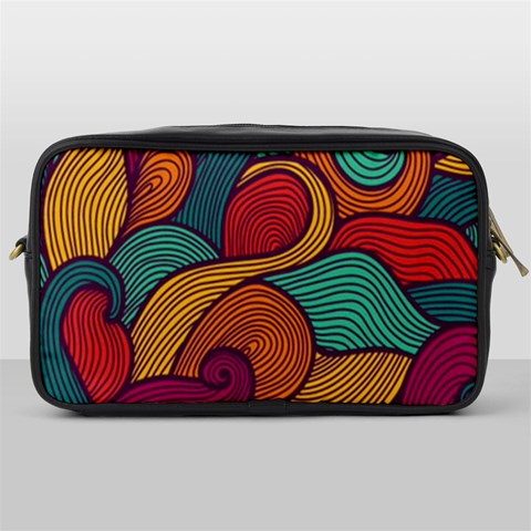 Swirly, Abstract, Multi Colored, Pattern, Toiletries Bag (One Side) from ArtsNow.com Front