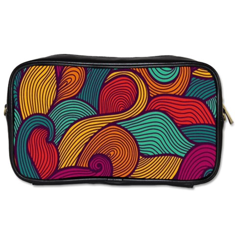 Swirly, Abstract, Multi Colored, Pattern, Toiletries Bag (Two Sides) from ArtsNow.com Front