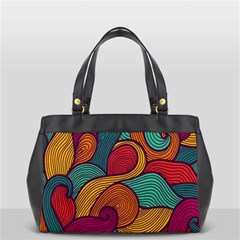 Swirly, Abstract, Multi Colored, Pattern, Oversize Office Handbag (2 Sides) from ArtsNow.com Front