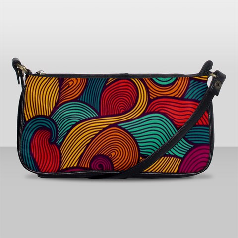 Swirly, Abstract, Multi Colored, Pattern, Shoulder Clutch Bag from ArtsNow.com Front