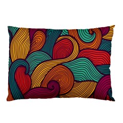 Swirly, Abstract, Multi Colored, Pattern, Pillow Case (Two Sides) from ArtsNow.com Front