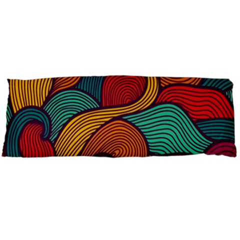 Swirly, Abstract, Multi Colored, Pattern, Body Pillow Case Dakimakura (Two Sides) from ArtsNow.com Front