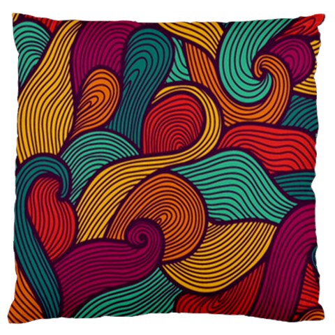 Swirly, Abstract, Multi Colored, Pattern, Large Cushion Case (Two Sides) from ArtsNow.com Front