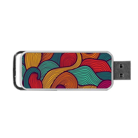 Swirly, Abstract, Multi Colored, Pattern, Portable USB Flash (One Side) from ArtsNow.com Front