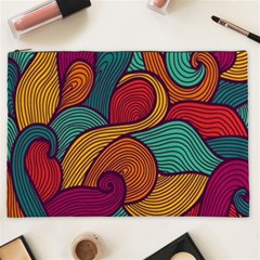 Swirly, Abstract, Multi Colored, Pattern, Cosmetic Bag (XXL) from ArtsNow.com Front