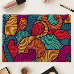 Swirly, Abstract, Multi Colored, Pattern, Cosmetic Bag (XXL) from ArtsNow.com Back