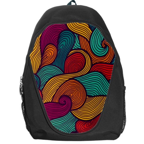 Swirly, Abstract, Multi Colored, Pattern, Backpack Bag from ArtsNow.com Front