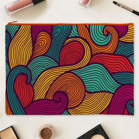 Swirly, Abstract, Multi Colored, Pattern, Cosmetic Bag (XXXL) from ArtsNow.com Front