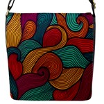 Swirly, Abstract, Multi Colored, Pattern, Flap Closure Messenger Bag (S)