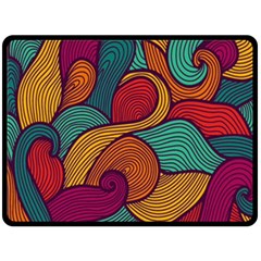 Swirly, Abstract, Multi Colored, Pattern, Two Sides Fleece Blanket (Large) from ArtsNow.com 80 x60  Blanket Front