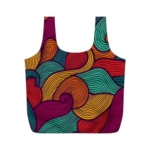 Swirly, Abstract, Multi Colored, Pattern, Full Print Recycle Bag (M) from ArtsNow.com Front