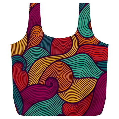 Swirly, Abstract, Multi Colored, Pattern, Full Print Recycle Bag (XL) from ArtsNow.com Front