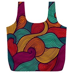 Swirly, Abstract, Multi Colored, Pattern, Full Print Recycle Bag (XL) from ArtsNow.com Front