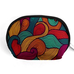 Swirly, Abstract, Multi Colored, Pattern, Accessory Pouch (Medium) from ArtsNow.com Front