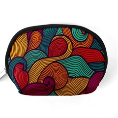 Swirly, Abstract, Multi Colored, Pattern, Accessory Pouch (Medium) from ArtsNow.com Back