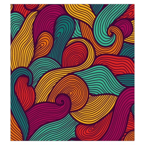 Swirly, Abstract, Multi Colored, Pattern, Drawstring Pouch (Large) from ArtsNow.com Front