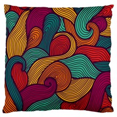 Swirly, Abstract, Multi Colored, Pattern, Standard Premium Plush Fleece Cushion Case (Two Sides) from ArtsNow.com Front