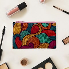 Swirly, Abstract, Multi Colored, Pattern, Cosmetic Bag (XS) from ArtsNow.com Front