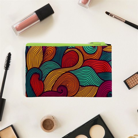 Swirly, Abstract, Multi Colored, Pattern, Cosmetic Bag (XS) from ArtsNow.com Back