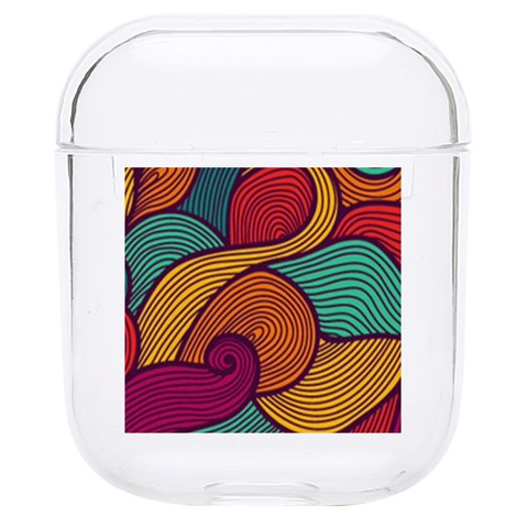 Swirly, Abstract, Multi Colored, Pattern, Hard PC AirPods 1/2 Case from ArtsNow.com Front