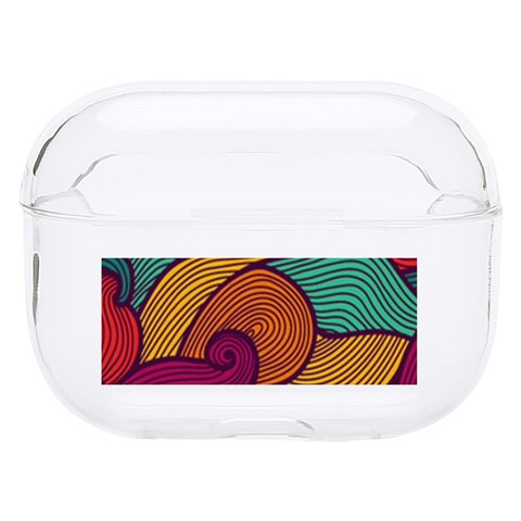 Swirly, Abstract, Multi Colored, Pattern, Hard PC AirPods Pro Case from ArtsNow.com Front