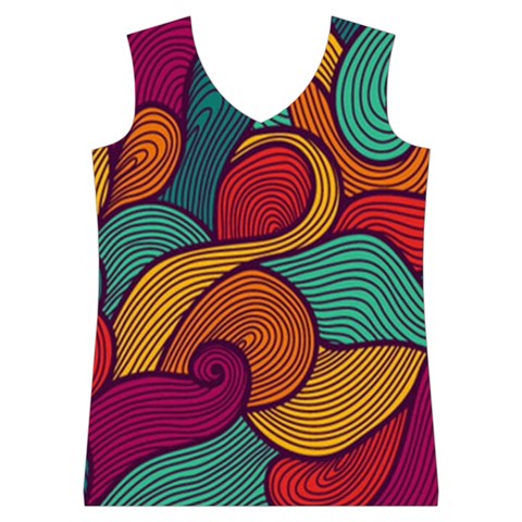 Swirly, Abstract, Multi Colored, Pattern, Women s Basketball Tank Top from ArtsNow.com Front