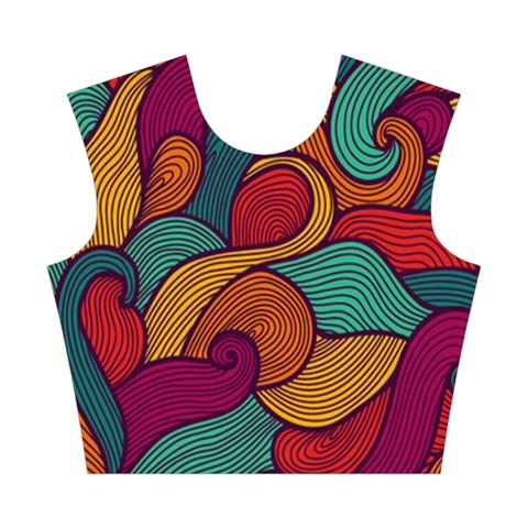 Swirly, Abstract, Multi Colored, Pattern, Cotton Crop Top from ArtsNow.com Front