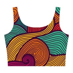 Swirly, Abstract, Multi Colored, Pattern, Midi Sleeveless Dress from ArtsNow.com Top Front