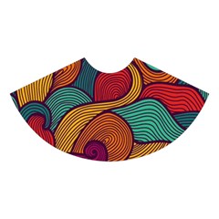 Swirly, Abstract, Multi Colored, Pattern, Midi Sleeveless Dress from ArtsNow.com Skirt Front