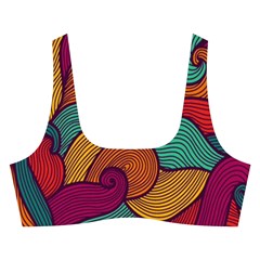 Swirly, Abstract, Multi Colored, Pattern, Cross Back Hipster Bikini Set from ArtsNow.com Front