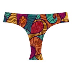 Swirly, Abstract, Multi Colored, Pattern, Cross Back Hipster Bikini Set from ArtsNow.com Front Under