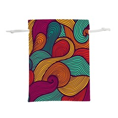 Swirly, Abstract, Multi Colored, Pattern, Lightweight Drawstring Pouch (S) from ArtsNow.com Front