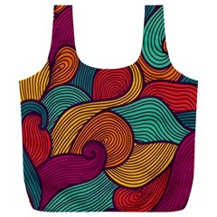 Swirly, Abstract, Multi Colored, Pattern, Full Print Recycle Bag (XXL) from ArtsNow.com Front