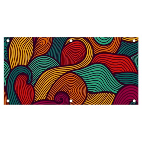 Swirly, Abstract, Multi Colored, Pattern, Banner and Sign 4  x 2  from ArtsNow.com Front