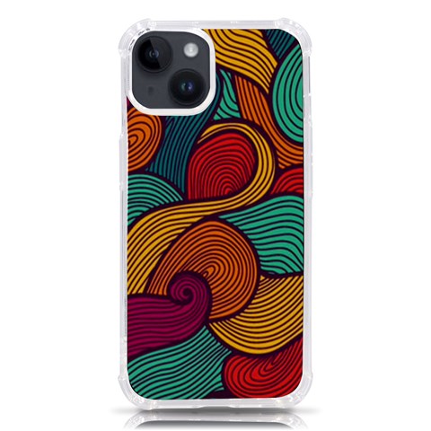 Swirly, Abstract, Multi Colored, Pattern, iPhone 14 TPU UV Print Case from ArtsNow.com Front