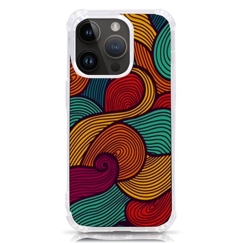 Swirly, Abstract, Multi Colored, Pattern, iPhone 14 Pro TPU UV Print Case from ArtsNow.com Front