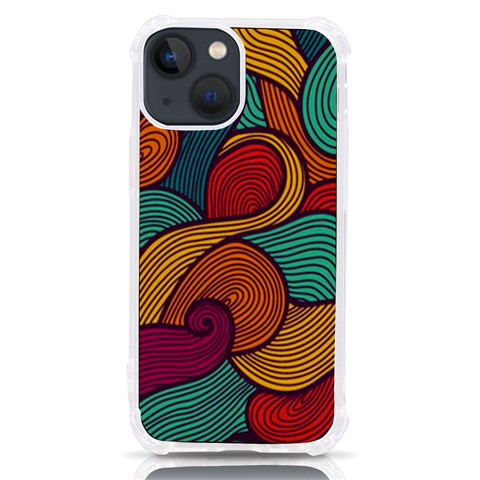 Swirly, Abstract, Multi Colored, Pattern, iPhone 13 mini TPU UV Print Case from ArtsNow.com Front