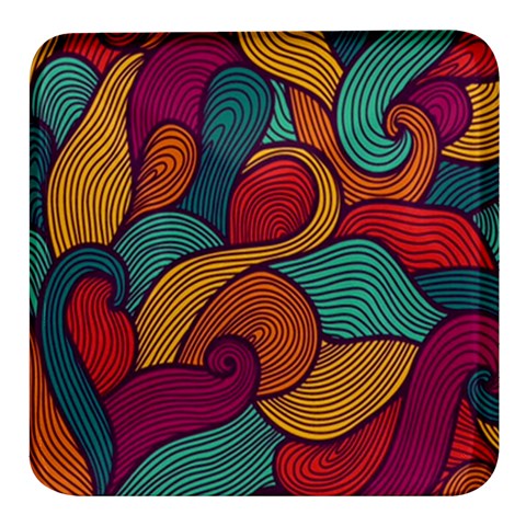 Swirly, Abstract, Multi Colored, Pattern, Square Glass Fridge Magnet (4 pack) from ArtsNow.com Front