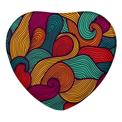 Swirly, Abstract, Multi Colored, Pattern, Heart Glass Fridge Magnet (4 pack) from ArtsNow.com Front