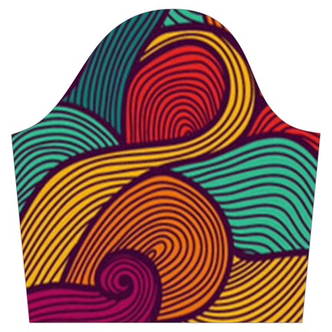 Swirly, Abstract, Multi Colored, Pattern, Trumpet Sleeve Cropped Top from ArtsNow.com Sleeve Right