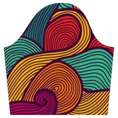 Swirly, Abstract, Multi Colored, Pattern, Trumpet Sleeve Cropped Top from ArtsNow.com Sleeve Right